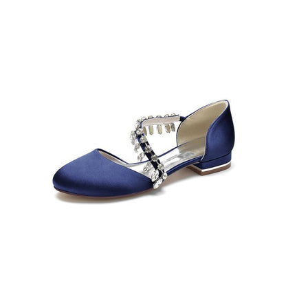Crystal Strap Round Toe Flats