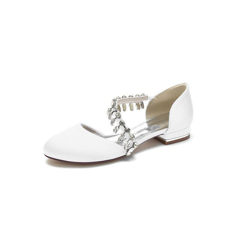 Crystal Strap Round Toe Flats