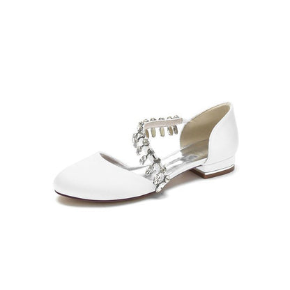 Crystal Strap Round Toe Flats
