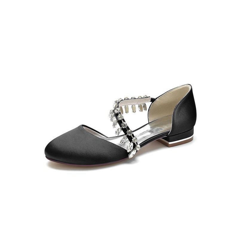 Crystal Strap Round Toe Flats