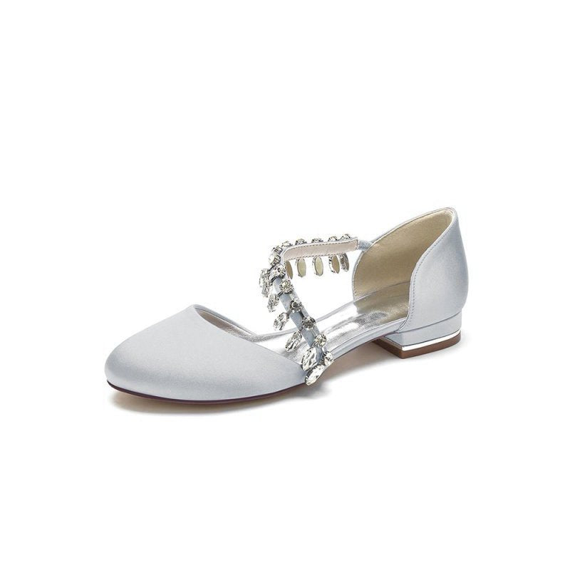 Crystal Strap Round Toe Flats