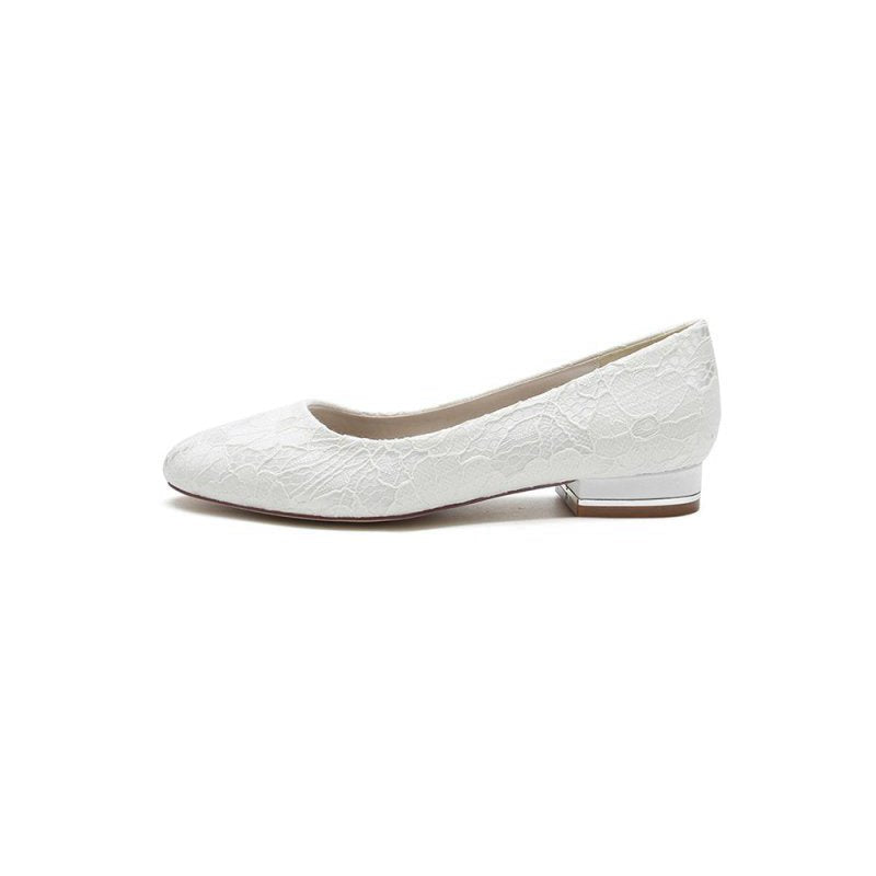 Lace Round Toe Flats