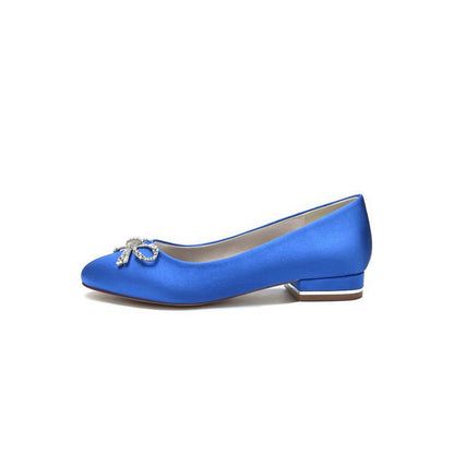 Crystal Bow Round Toe Flats
