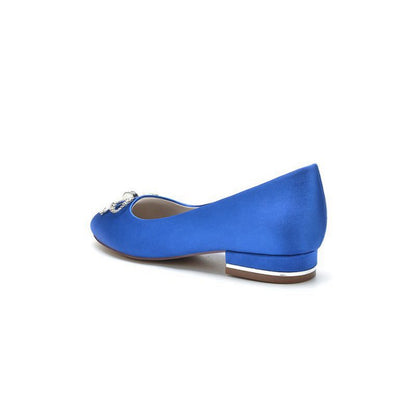 Crystal Bow Round Toe Flats