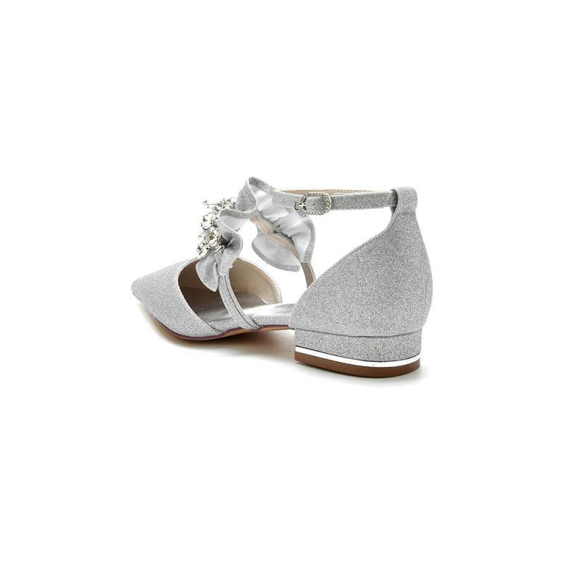 Crystal Ruffles Sequin Pointed Toe Flats