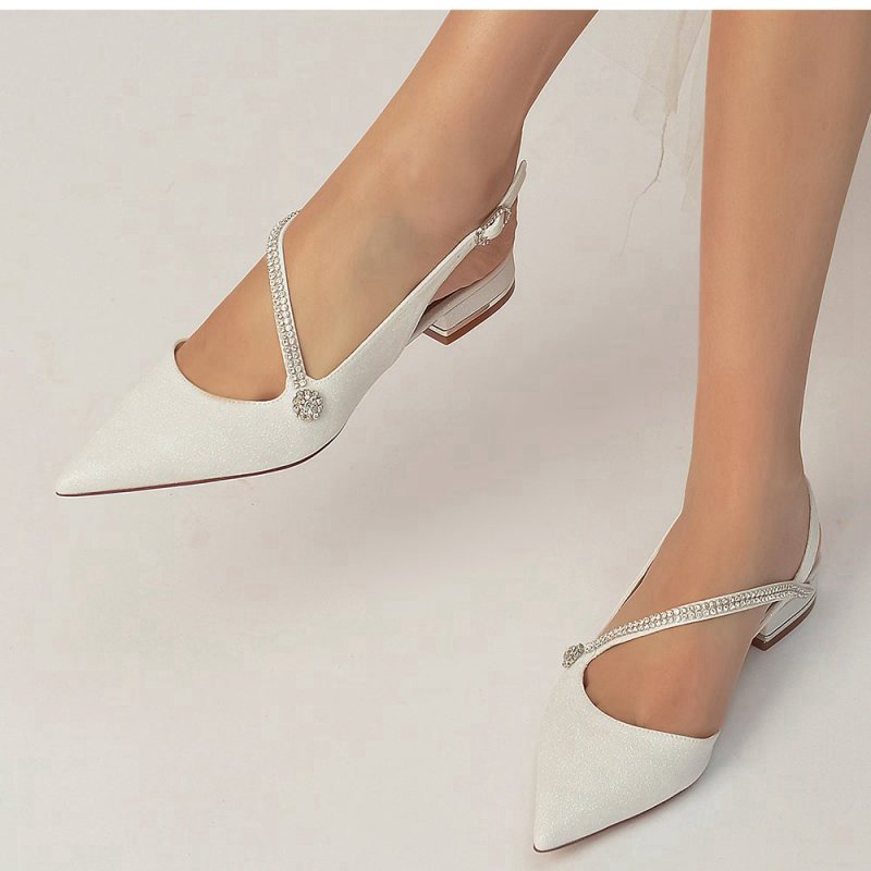 Crystal Slingback Sequin Pointed Toe Flats