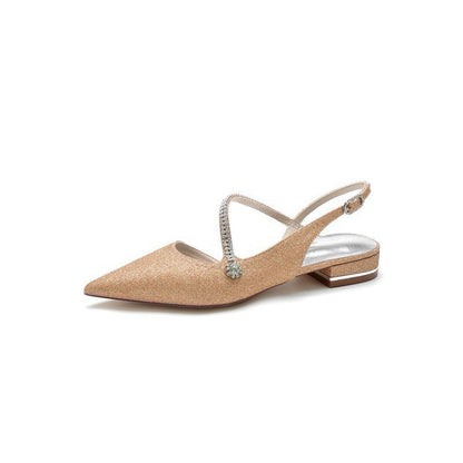 Crystal Slingback Sequin Pointed Toe Flats