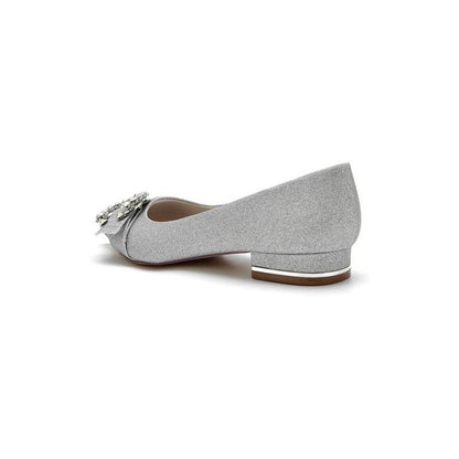 Crystal Buckle Sequin Pointed Toe Flats