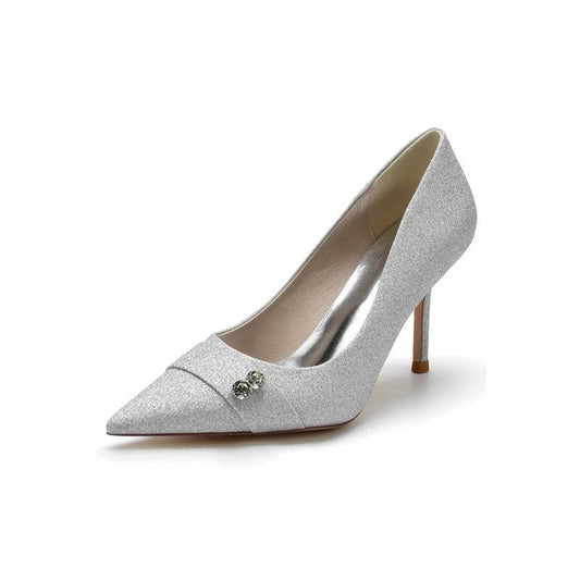 Crystal Sequin Pointed Toe High Heels