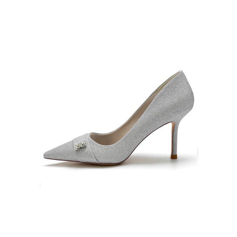Crystal Sequin Pointed Toe High Heels