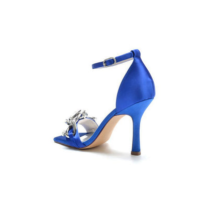 Buckle Strap Chain Square Open Toe Chunky Heels