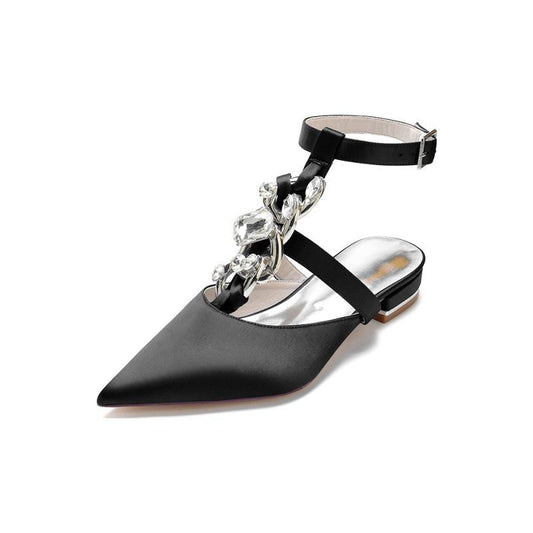 Crystal Chain Pointed Toe Flats