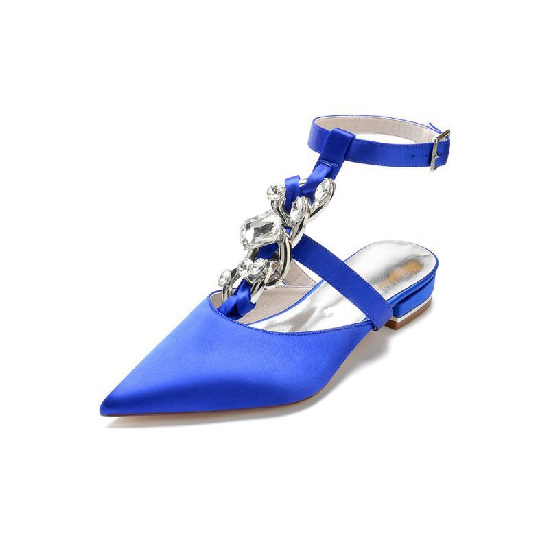 Crystal Chain Pointed Toe Flats