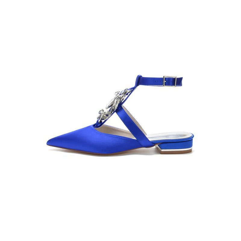 Crystal Chain Pointed Toe Flats