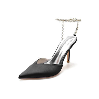Crystal Strap Pointed Toe High Heels