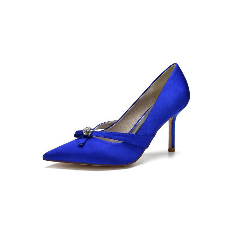 Crystal Bow Tie Pointed Toe High Heels