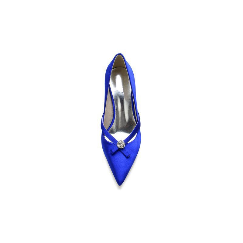 Crystal Bow Tie Pointed Toe High Heels