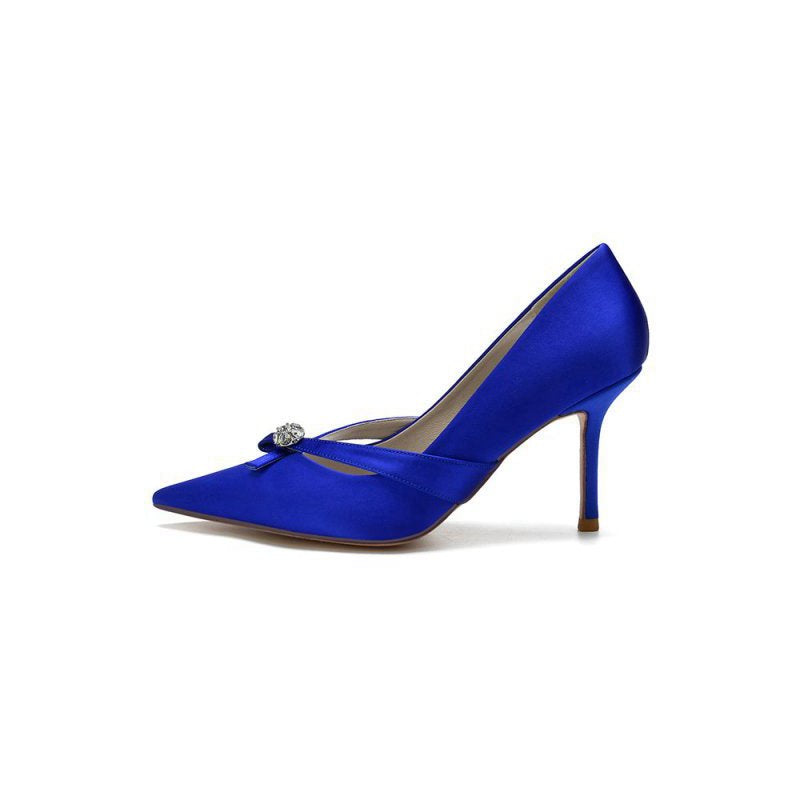 Crystal Bow Tie Pointed Toe High Heels