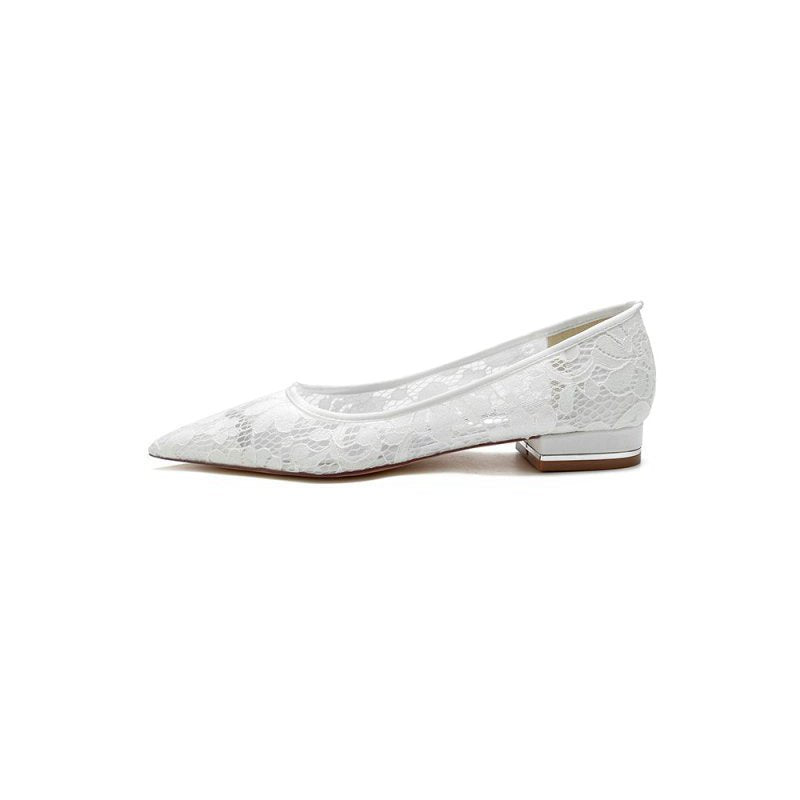 Lace Cocktail Pointed Toe Flats