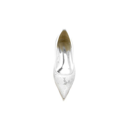 Lace Cocktail Pointed Toe Flats