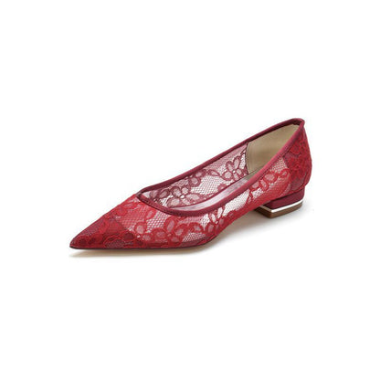 Lace Cocktail Pointed Toe Flats