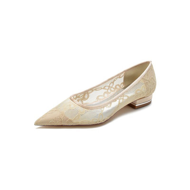 Lace Cocktail Pointed Toe Flats