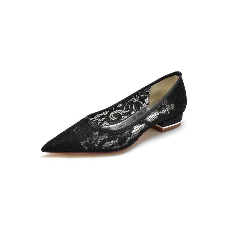 Lace Cocktail Pointed Toe Flats
