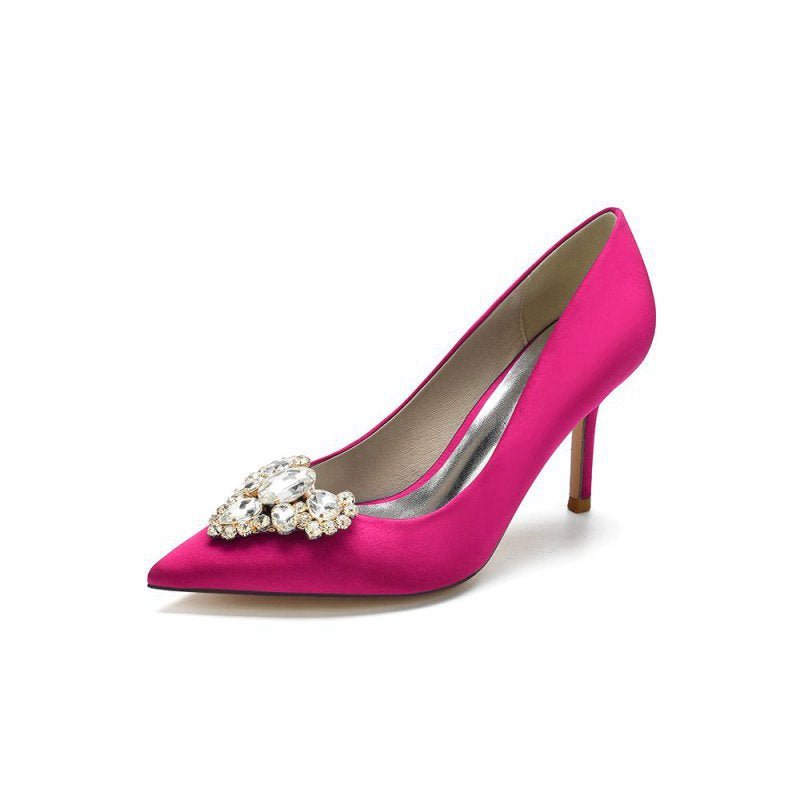 Cocktail Pointed Toe Crystal Heels