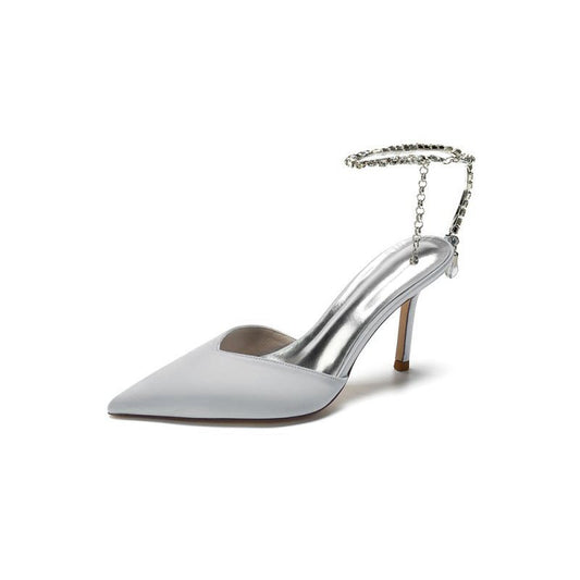 Cocktail Pointed Toe Crystal Strap High Heels