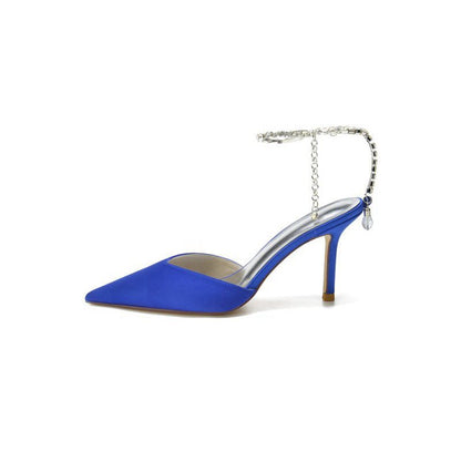 Cocktail Pointed Toe Crystal Strap High Heels