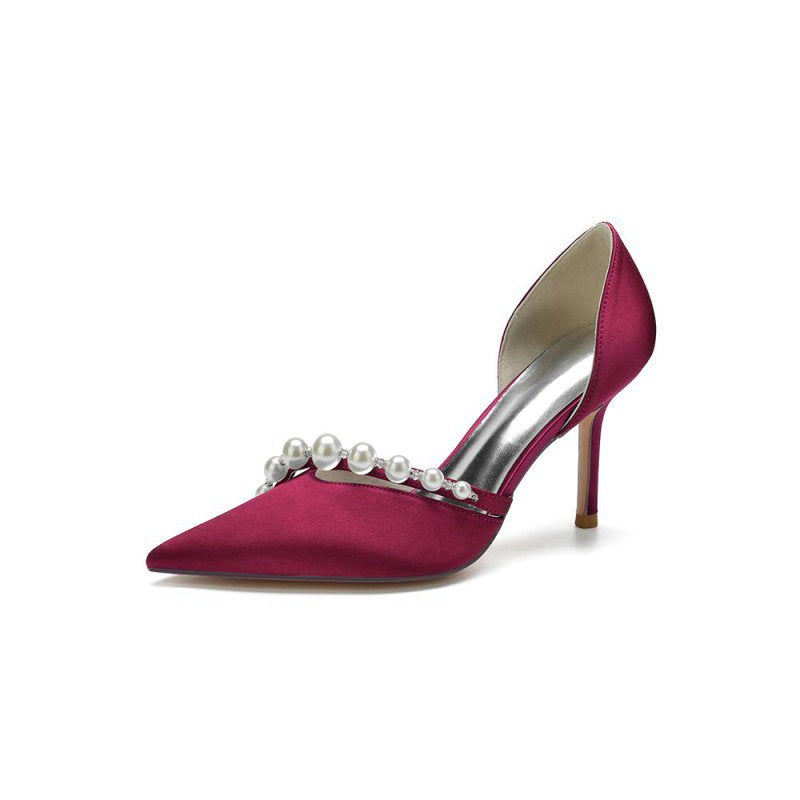 Cocktail Pointed Toe Pearl Heels