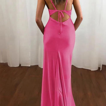 Spaghetti Straps Satin Mermaid Prom Dresses