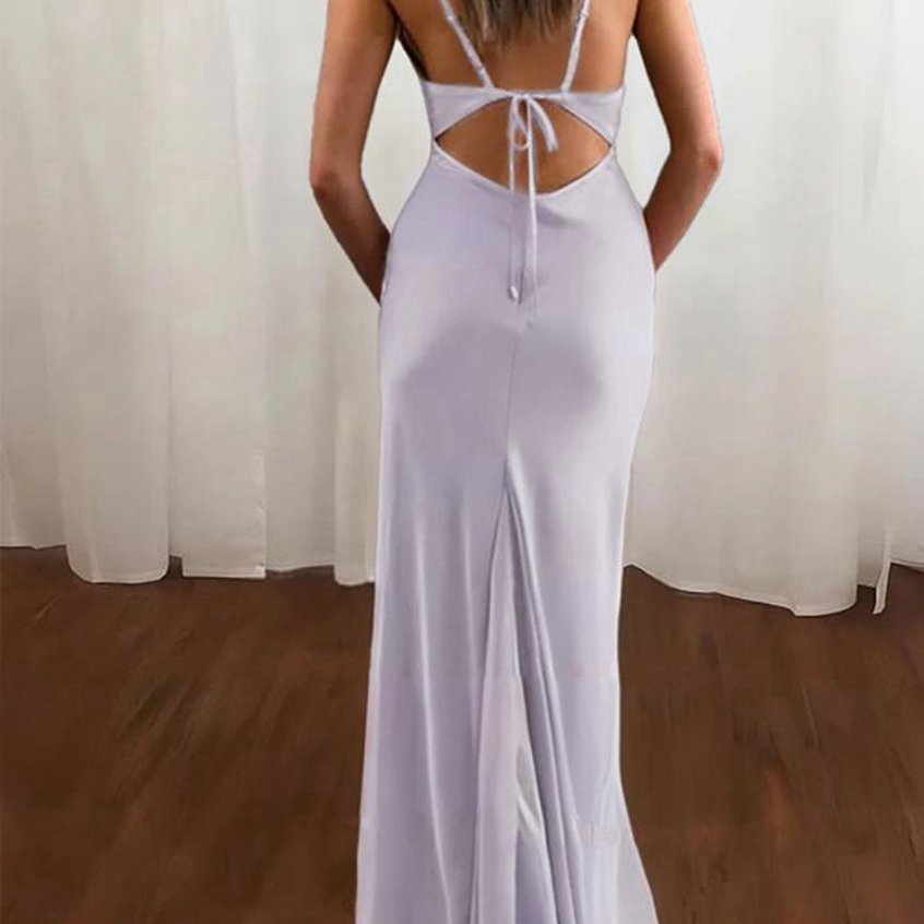 Spaghetti Straps Satin Mermaid Prom Dresses