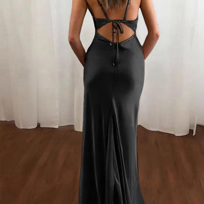 Spaghetti Straps Satin Mermaid Prom Dresses