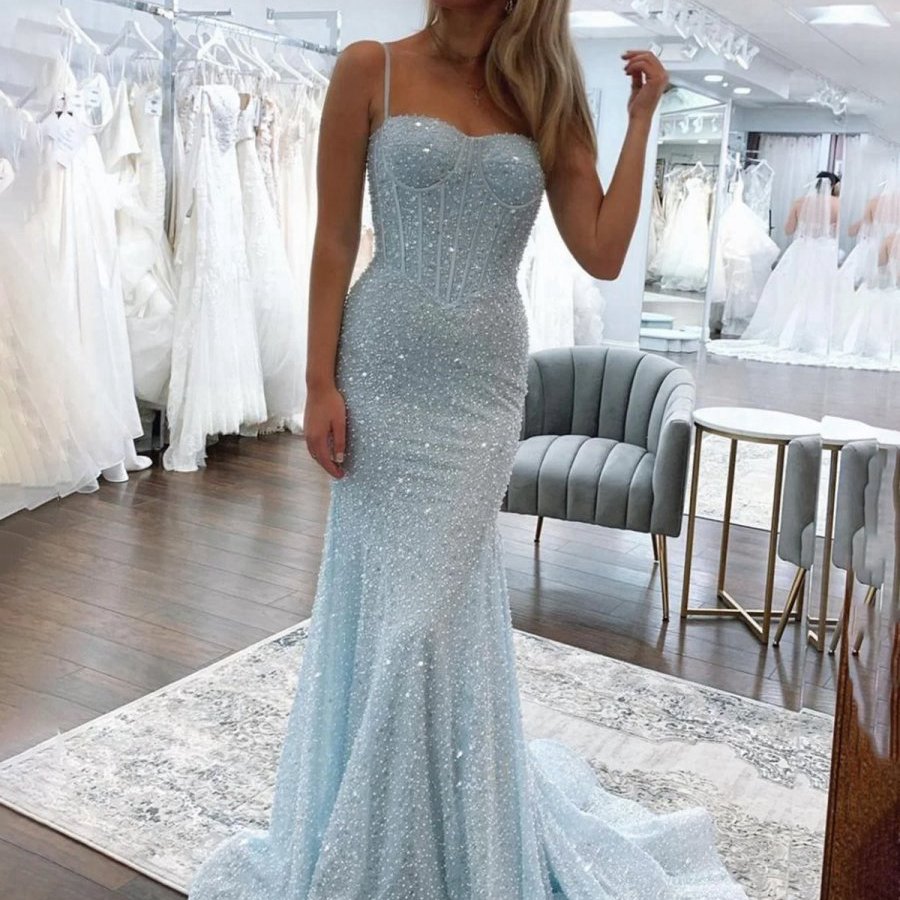 Mermaid Sweetheart Sequins Prom Dresses