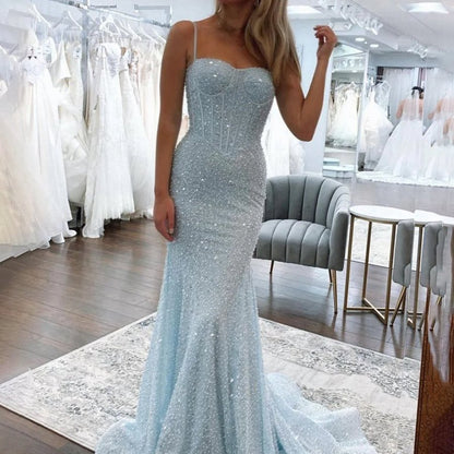 Mermaid Sweetheart Sequins Prom Dresses
