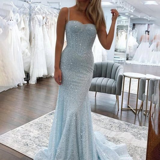 Mermaid Sweetheart Sequins Prom Dresses