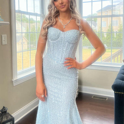 Mermaid Sweetheart Sequins Prom Dresses