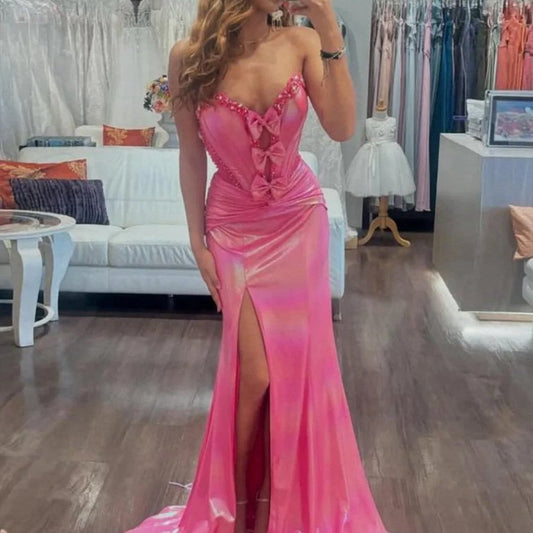 Sweetheart Mermaid Prom Dresses with Bowknot