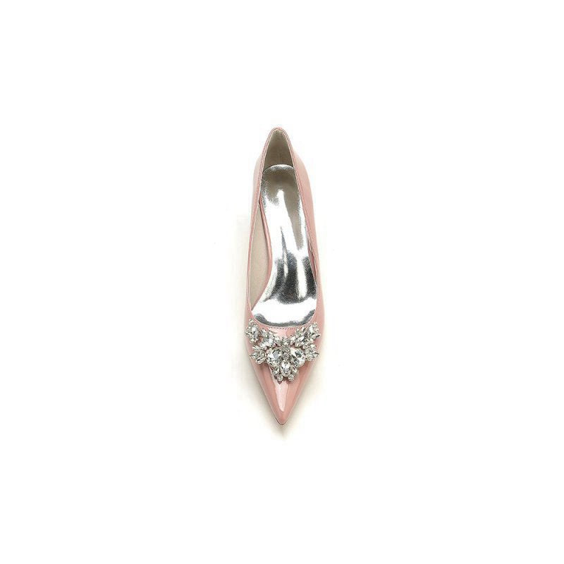 Rhinestone Closed Toe Stiletto Heel Evening Shoes
