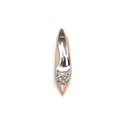 Rhinestone Closed Toe Stiletto Heel Evening Shoes