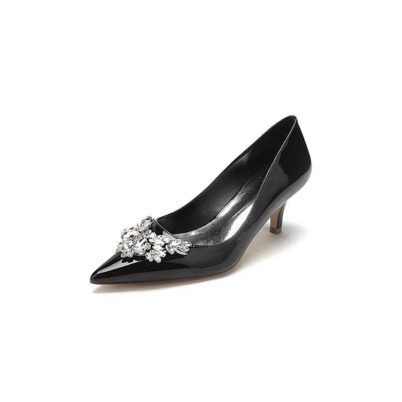 Rhinestone Closed Toe Stiletto Heel Evening Shoes