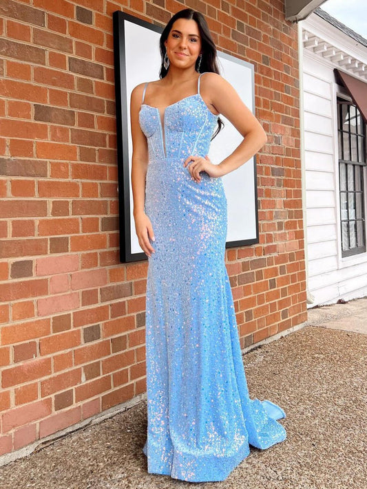 Mermaid Sequin Long Prom Dresses
