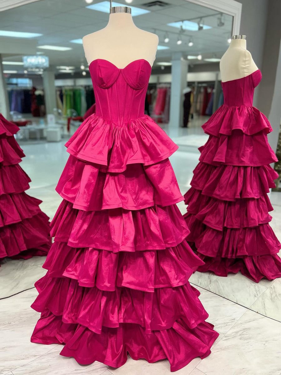 Sweetheart Ruffles A-line Prom Dresses
