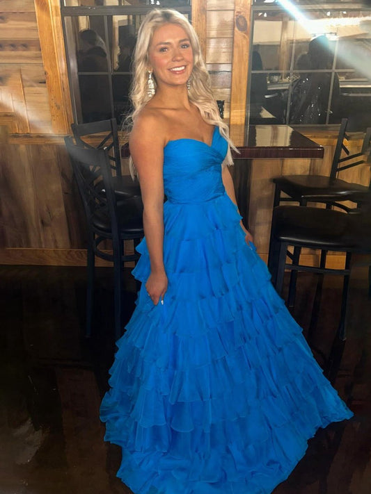 Sweetheart Chiffon Tie A-line Prom Dresses