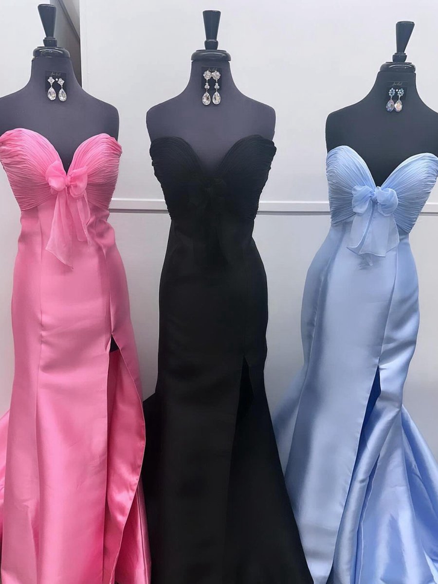 Bow Sweetheart Mermaid Long Prom Dresses