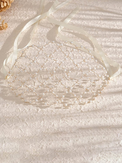 Handcrafted Pearl Mesh Headband