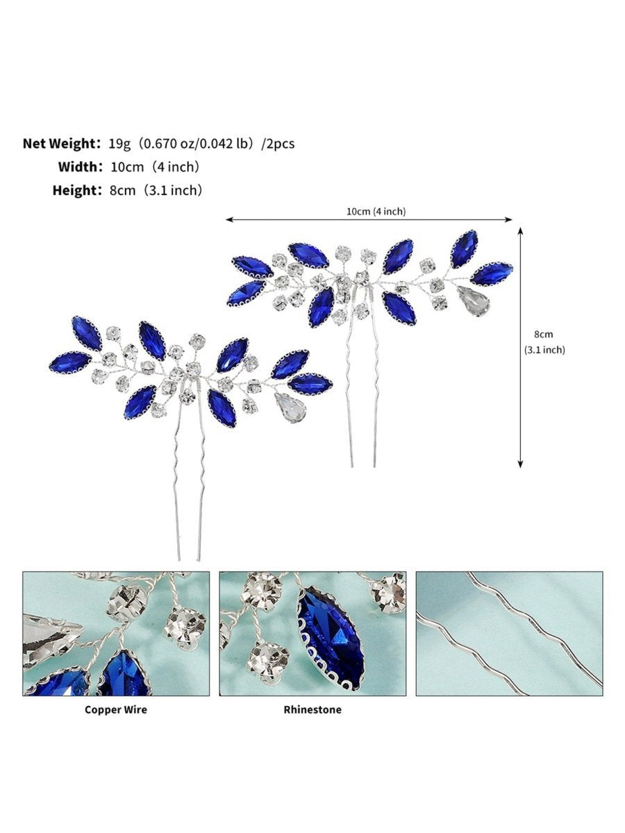Stylish Rhinestone Pearl Hair Comb 3 Pcs