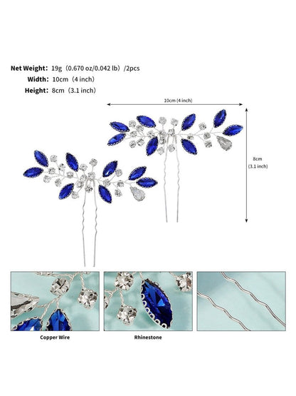 Stylish Rhinestone Pearl Hair Comb 3 Pcs