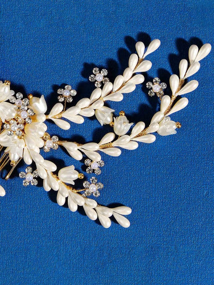 Rhinestone Pearl Bridal Hair Accessories Comb